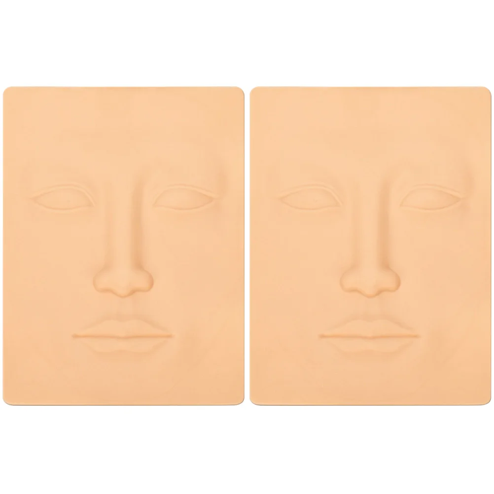 

2pcs Silicone Artificial Practice Skin Face For Eyebrow Tattooing Training Mannequin Smooth Realistic Surface Salon Makeup