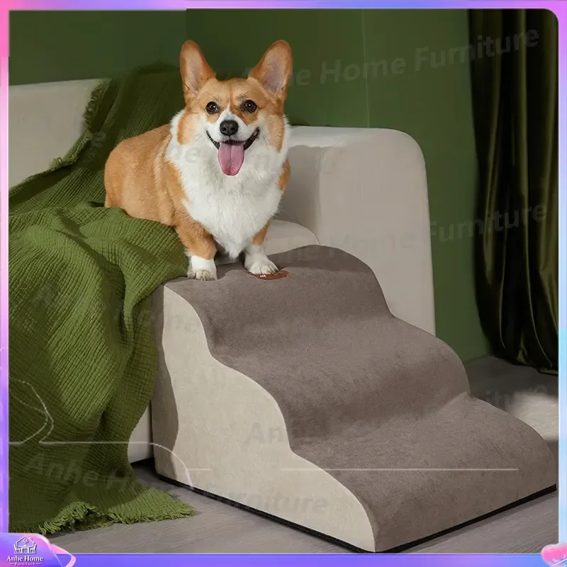 Pet Stairs for Dogs Non Slip Removable Washable Dog Ramp Ladder for High Bed Sofa Elderly Large Pets Steps Supplies