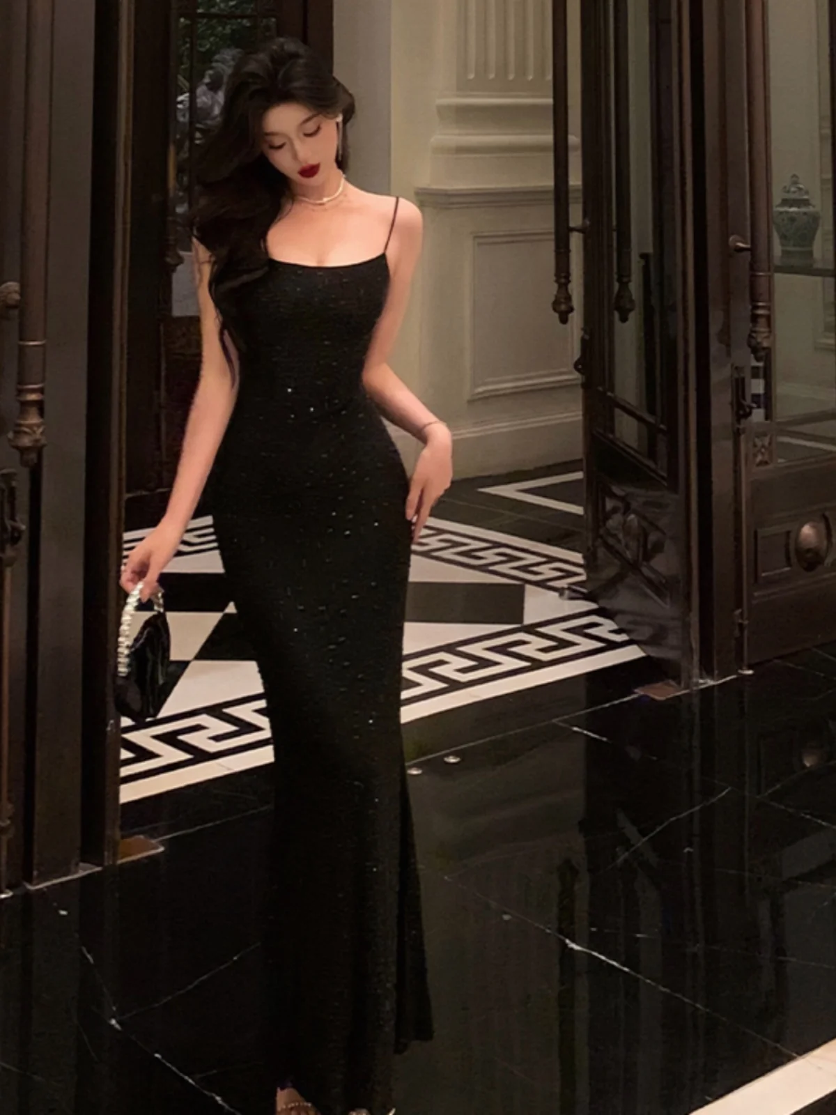 

Вечернее платье Ele Bla: Новинка 2026 года, элитное, на день рождения, в стиле Хепберн, сексуальное, на молнии, с завышенной талией, длинная юбка