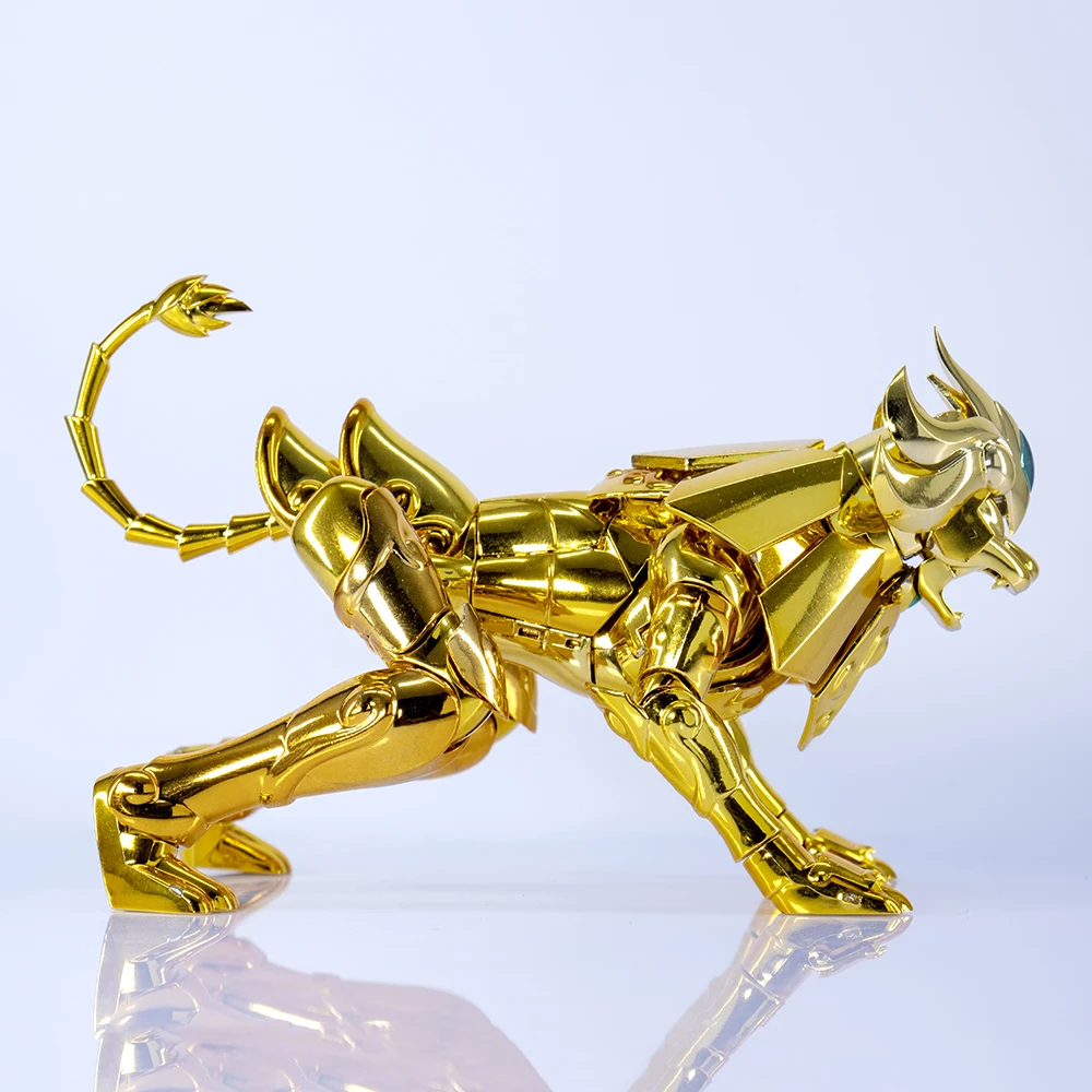 Saint Seiya Myth Cloth EX Leo Aiolia Totem/Objekt Gold CS Modell Ritter des Sternzeichens Anime Metallrüstung Actionfigur Spielzeug Geschenk