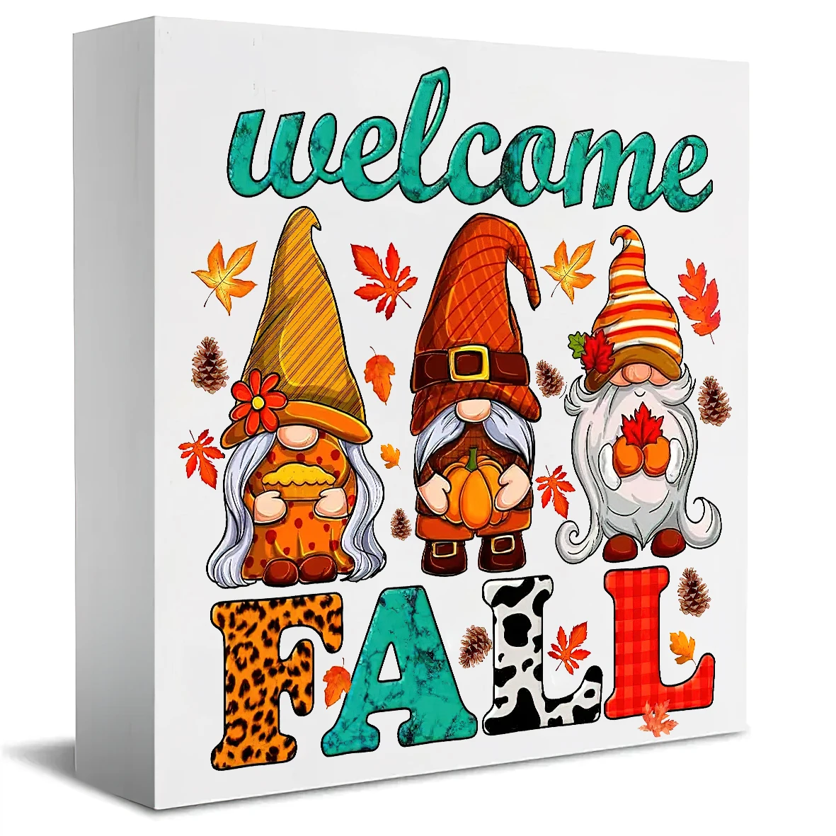 ديكور ساحر من خشب مابل ليف جنوم - مثالي لموسم الخريف وعيد الشكر والحصاد - مثالي للمنزل والمكتب وعرض الرف