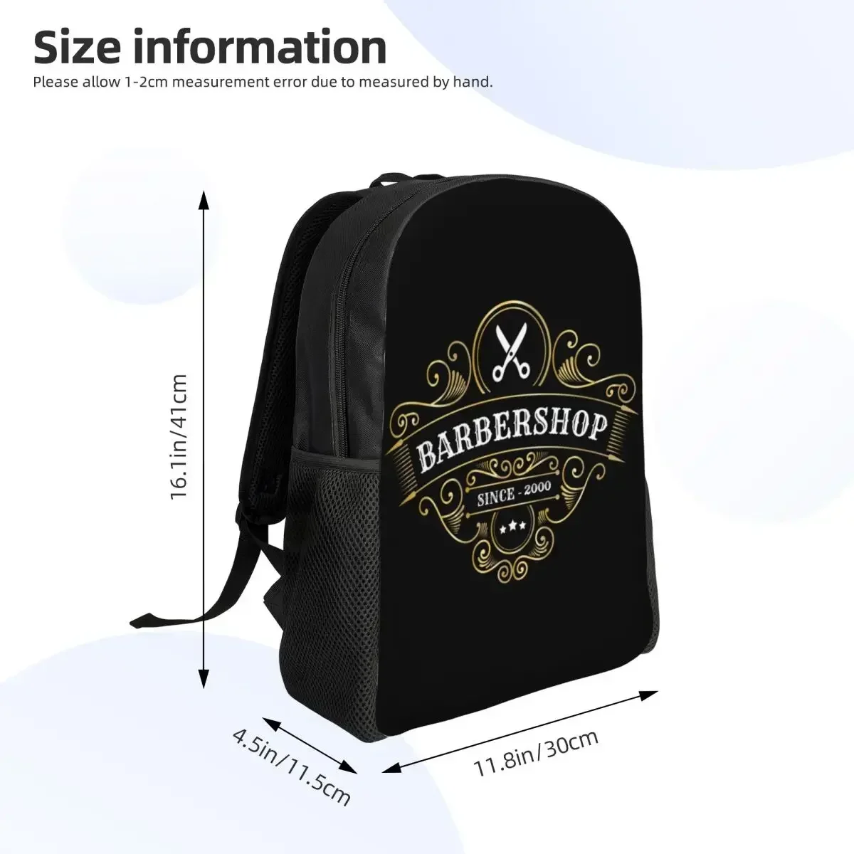 Barbershop Sign Laptop Backpack Women Men Basic Bookbag for School College Students Barber Shop Bags