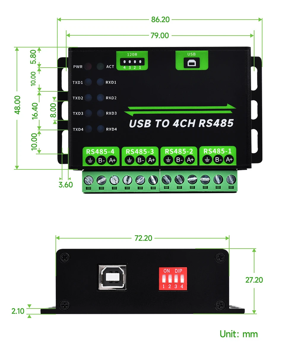 Imagem -04 - Industrial Grade Universal Conversor de Comunicação Serial Usb para 4-way Rs485