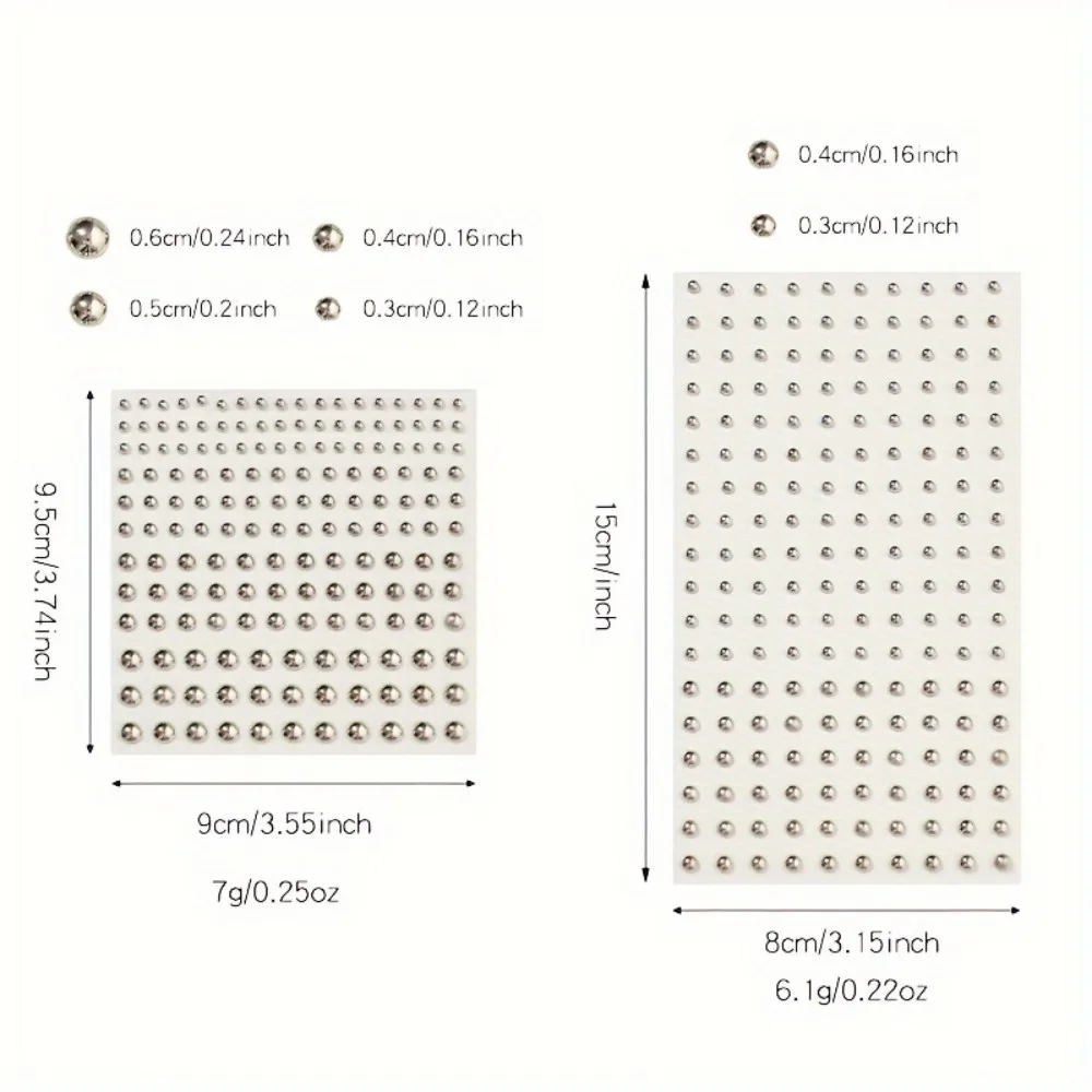 1/2pc Acrylic Drill Sticker 3/4/5/6/mm Silver Plated False Lip Nail Eyebrow Facial Decoration Sticker Drill Y2K