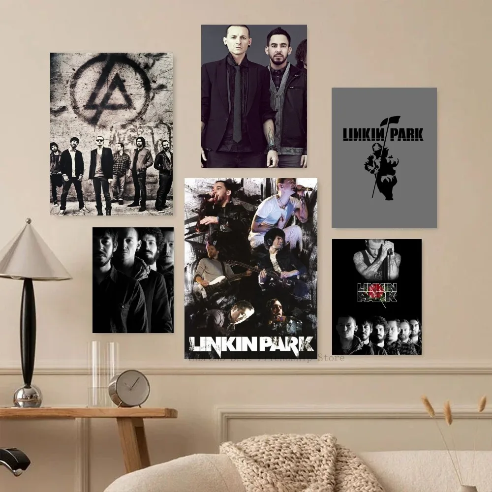 1pc L-Linkin Rock Band Park Self-adhesive Art Poster Waterproof Paper Sticker Coffee House Bar Room Wall Decor