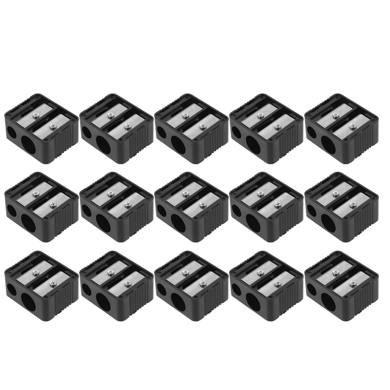 

15Pcs Multi-Use Pencil Sharpener Dual Hole Compact Sharpener for Eyeliner Lip Liner Eyebrow Pencils Portable Makeup