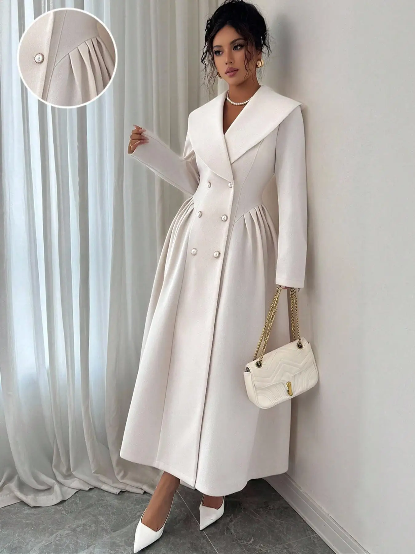 

Женское шерстяное пальто, стильная женская верхняя одежда, теплая зимняя куртка, элегантная женская одежда, идеально подходит для холодной погоды