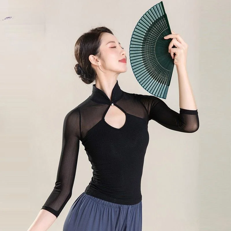 

Classical Dance Costume Slimming Tunic Top Performance Practice Outfit Body Shape Qi Class Modern Dance Stage Clothing