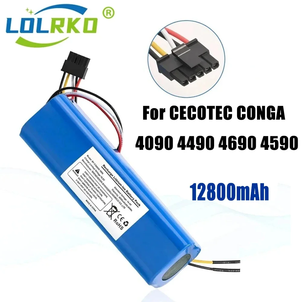 14.8V 12800mAh 100% New CECOTEC CONGA 4090 4490 4690 4590 Mopping Robot Battery Pack Netease Intelligent Manufacturing NIT Model