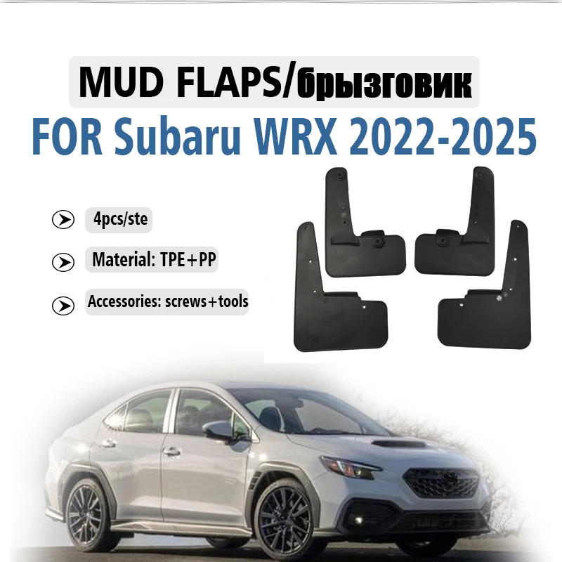 

Front Rear 4pcs FOR Subaru WRX 2022 2023 2024 2025 Mud Flaps Guards Splash Mudguard Fender Mudflaps Car Accessories