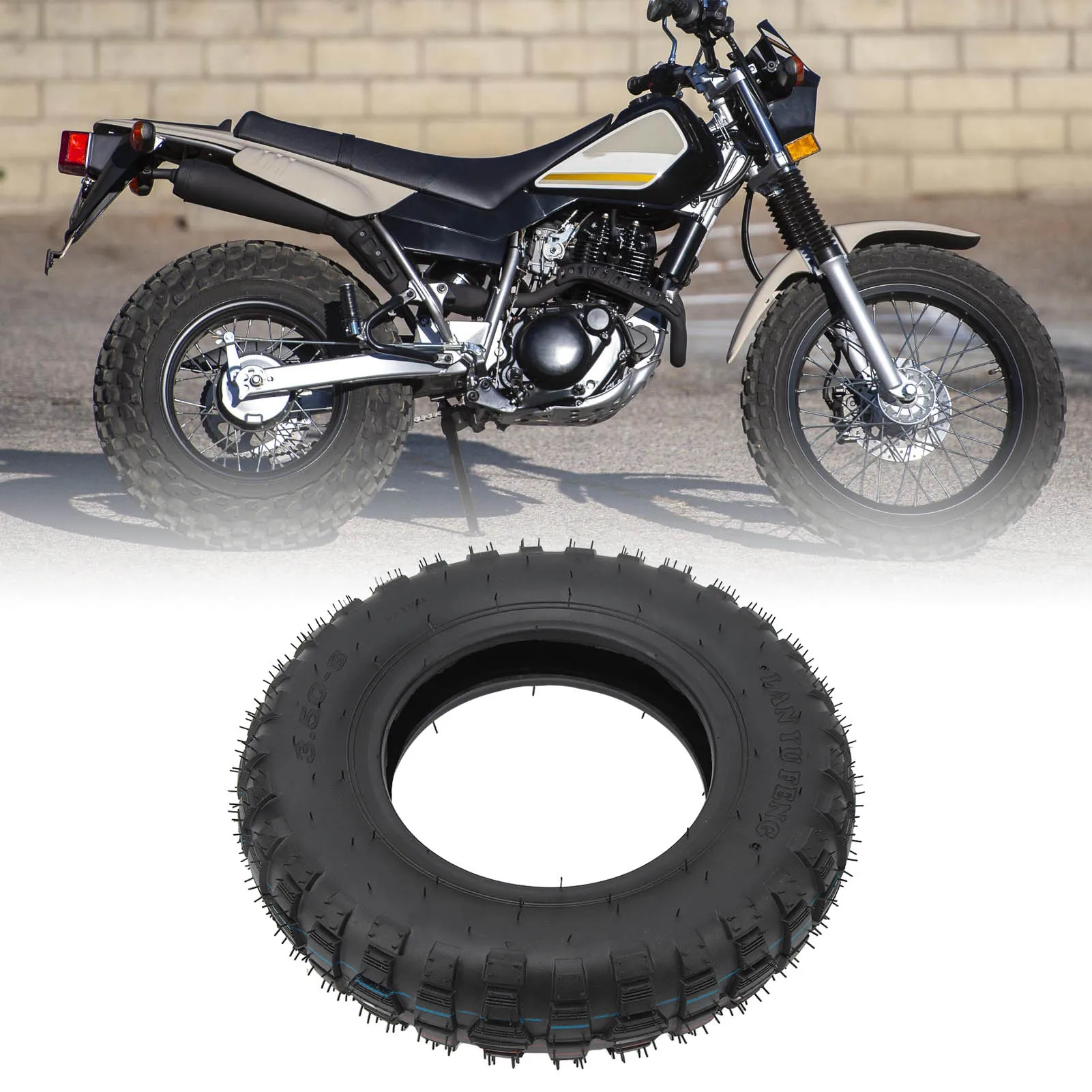 Trail Bike Tire Inner Tube Set 3.50‑8in Tire Inner Tube Set Metal Rubber Explosionproof High Strength for Z50 Z50A Z50R Z50RD