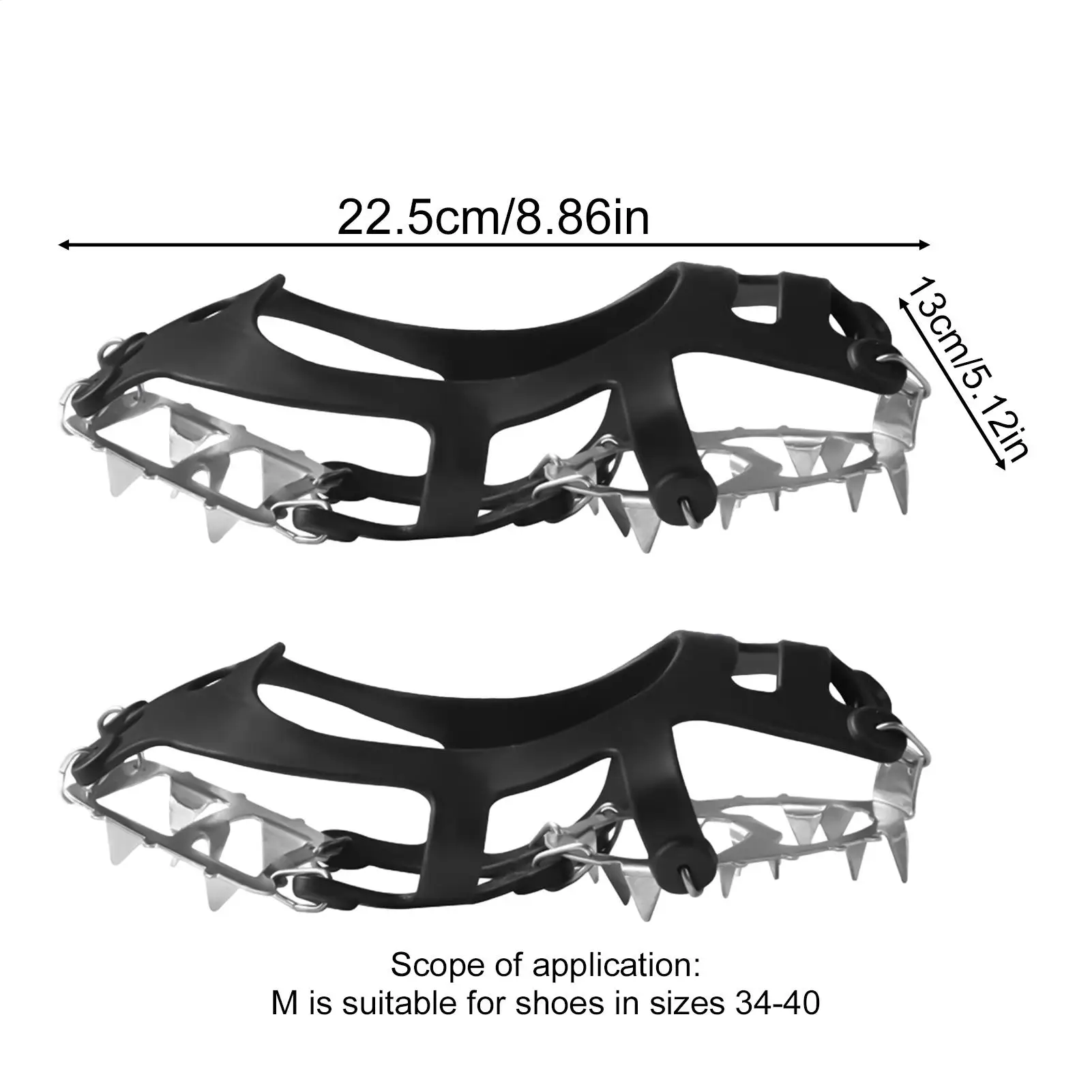 مرابط الثلج من الفولاذ المقاوم للصدأ العالمي المضاد للانزلاق الأشرطة أحذية الجليد القابضون للرجال الشتاء في الهواء الطلق المشي لمسافات طويلة المشي تسلق