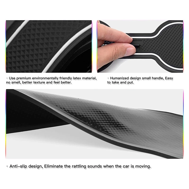 Door Slot Mat For Jeep Wrangler JL JLU 2018-2021 Cup Mat Center Console Liners Interior Accessories 19PCS