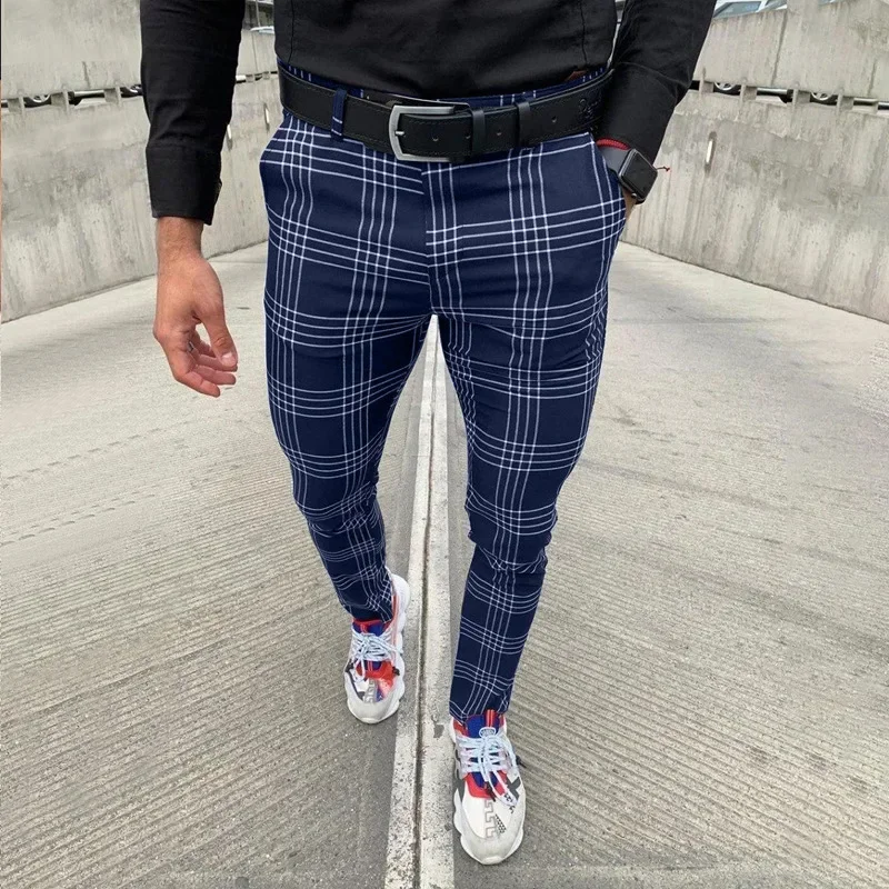 Men Clothing Hot Work Stretch Pants Spring Autumn New Fashion Grey Blue Multicolor Casual Trousers Pencil Pants For Men Business