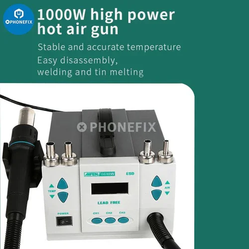 AIFEN 861DW 700W Hot Air Gun Soldering Station With 7 Nozzles Fast Desoldering Digital Display Intelligent BGA Rework Station