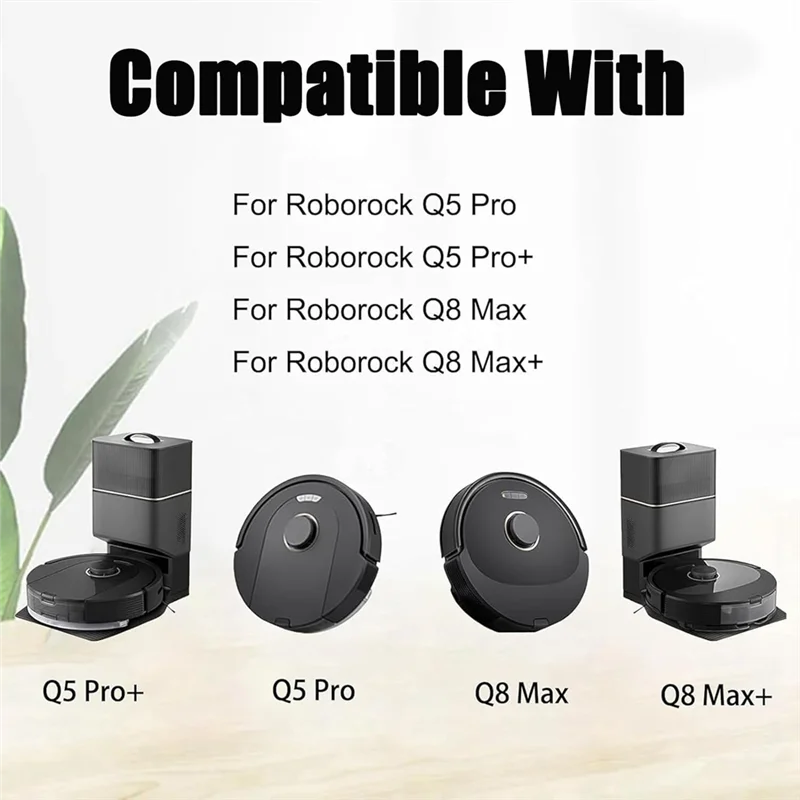 18PCS เปลี่ยนสําหรับ Roborock Q8 Max +/Q8 Max/Q5 Pro/Q5 Pro + ลูกกลิ้งสูญญากาศแปรงด้านข้างกรอง Mop Pad ฝุ่น Bag-A77G