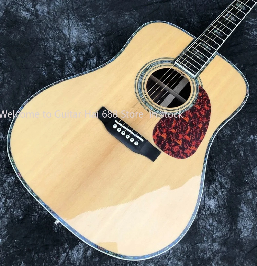 

41-inch D-style solid spruce acoustic guitar with ebony fretboard and rosewood body