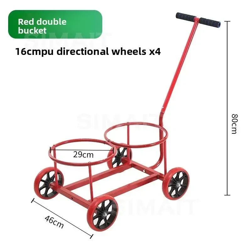 Portable Multi‑Purpose Dump Trolley, Double‑Bucket Waste Transfer Cart, Mobile Utility Hand Trolley For Waste Handling