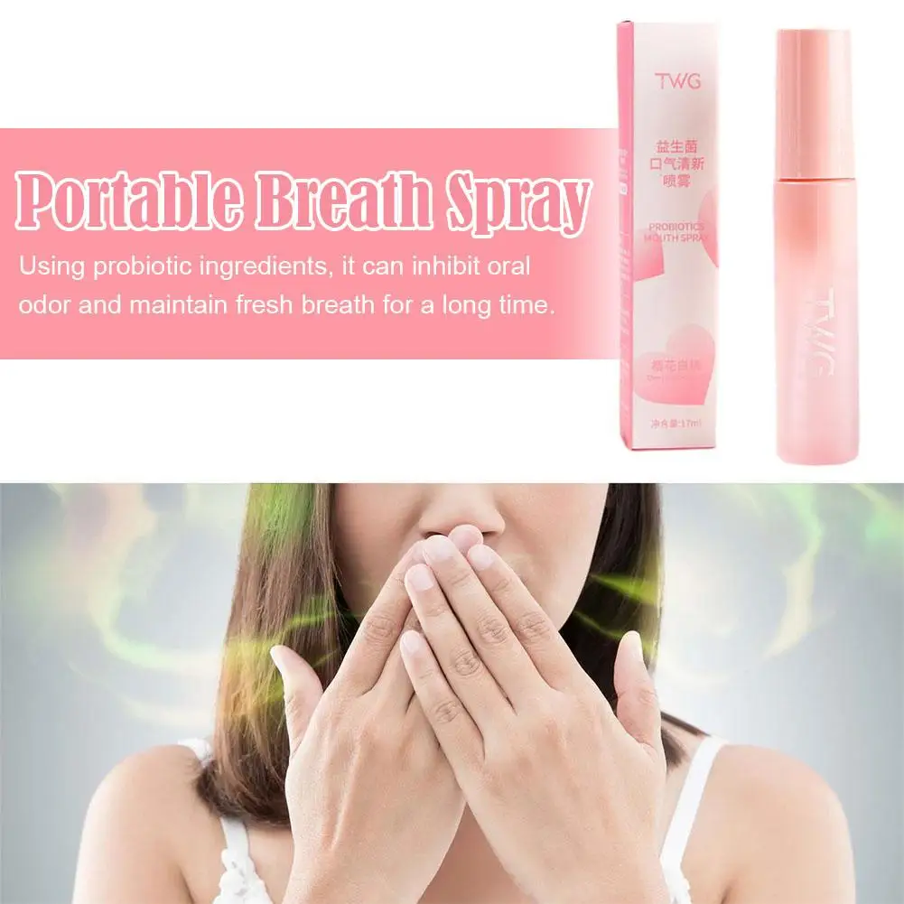 Portable Mint probiotik Oral semprot segar Oral menghilangkan rasa buah alami semprot Oral probiotik napas penyegar Ba G9P3