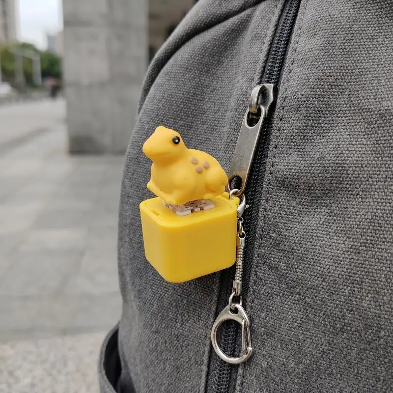 Funny Chicken Frog Keyboard Fidget Toys Keychain Finger Button Clicker Decompression Toys With Colorful Lights Rechargeable Toy