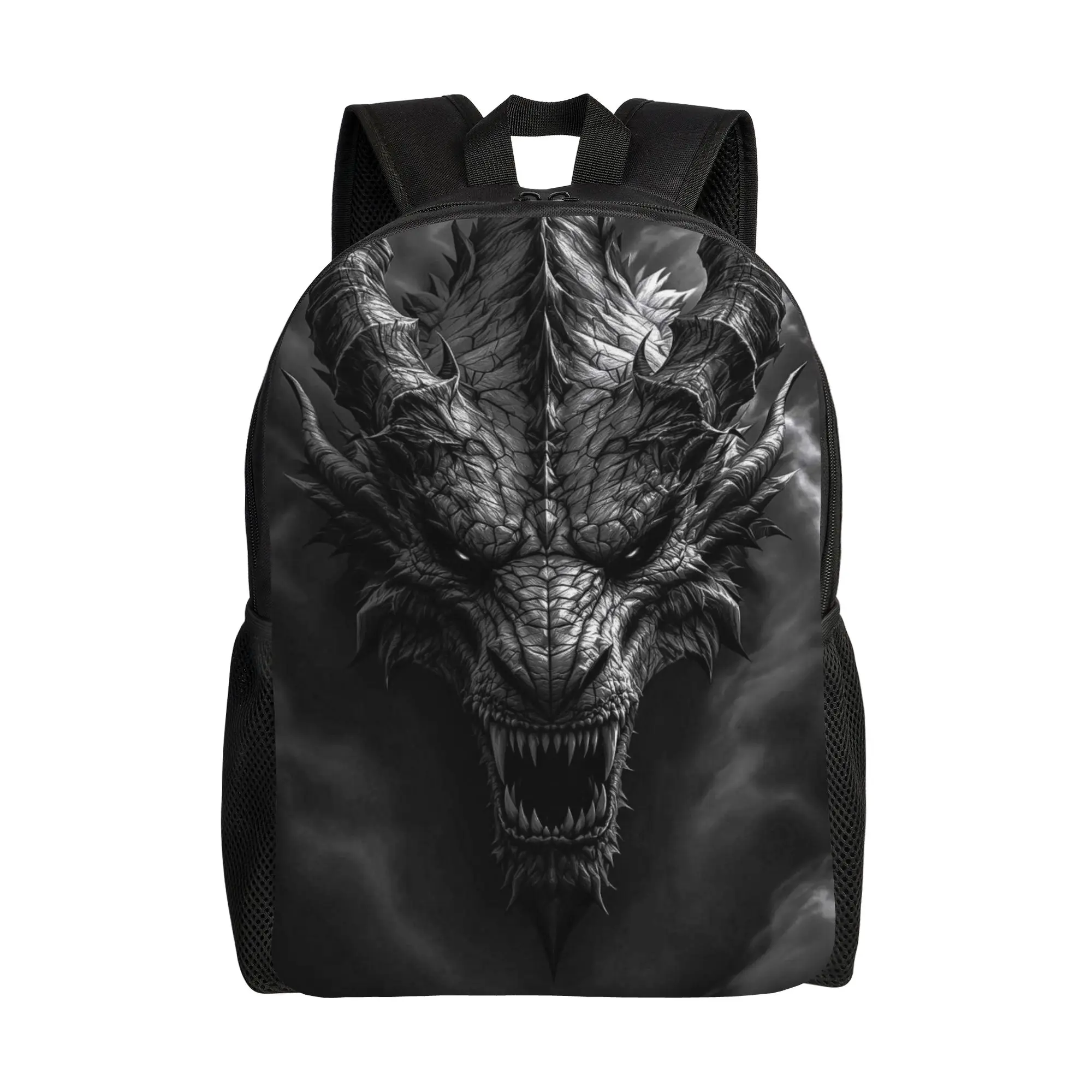 Back to school season Lightweight Dark Horned Demon Dragon Head Daypack  Girl Boy Backpack