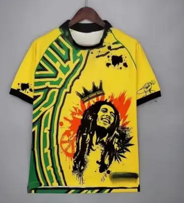 Clothing GentlemanSpecial Edition Jersey Graffiti T-shirt New Summer Men Child Jamaica Tops Tees Football Sports Commemorative