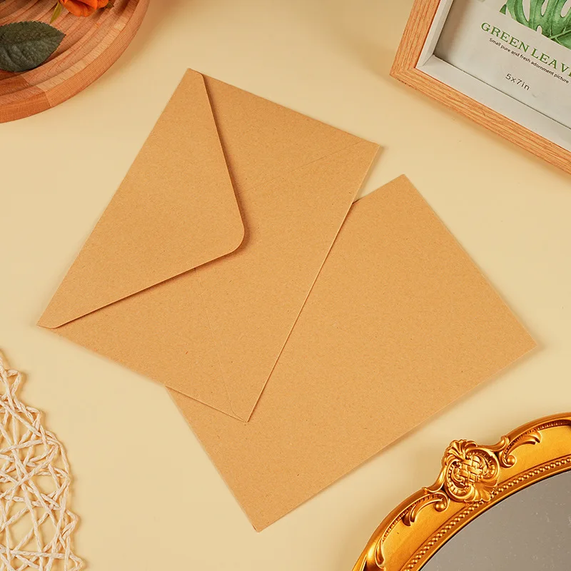 100pcs Classical White red Kraft Blank Mini Paper Window Envelopes Wedding Invitation Envelope Gift Envelope