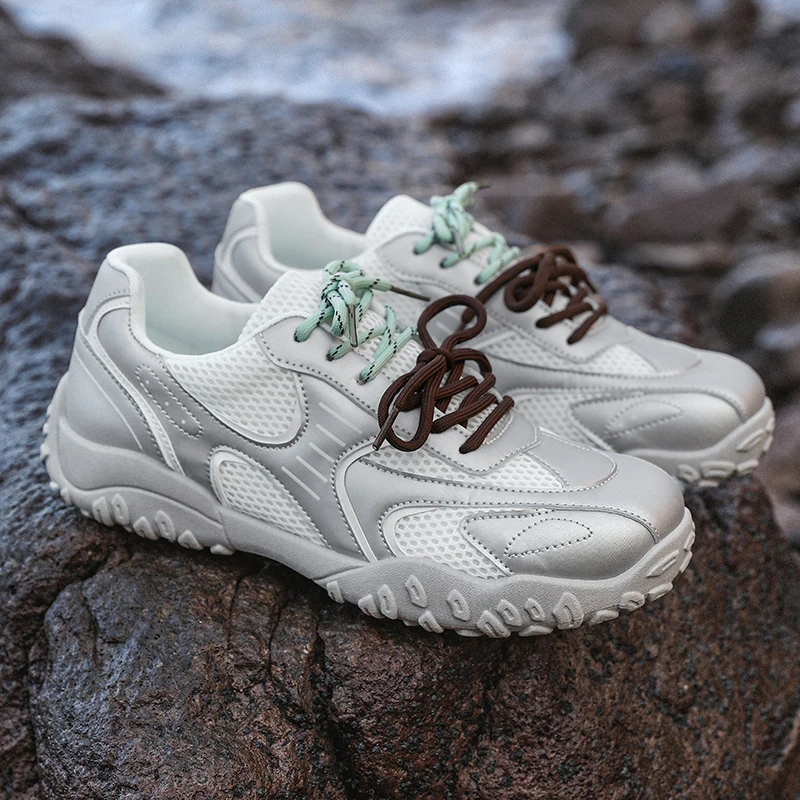 2026 summer new and fashionable Popular style round headed mesh sports leisure walking shoes, anti slip breathable board shoes