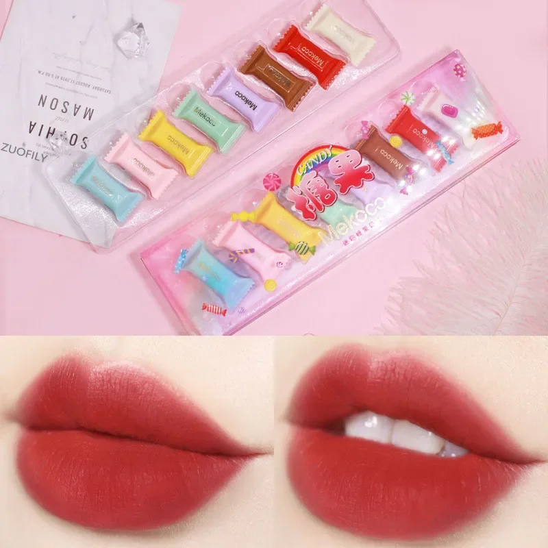 Mini Portable Candy Lipbalm Set Moisturizing Student Lipstick Youthful and Lively 8-color Waterproof Lasting Lip Gloss Gift Box