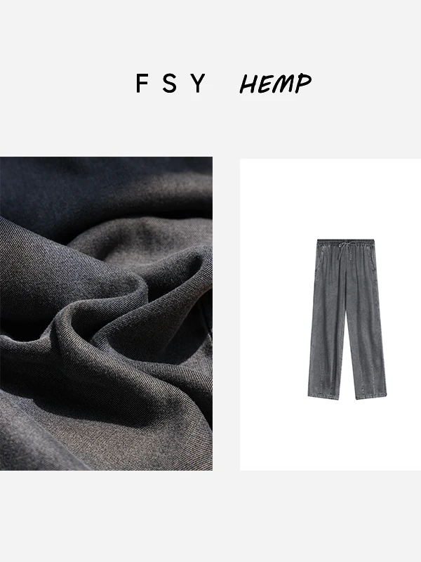 

High Waist ey Waed Linen Men's Jeans Casual Straight Leg Pants Comfortable Soft Sle High Sensation Summer Collection