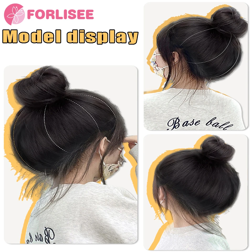 FORLISEE-Bolsa de Peluca de cabeza Maruki sintética para mujer, Pomelo de piel, herramienta mágica para aumentar el volumen del cabello, sartén esponjosa, círculos para el cabello