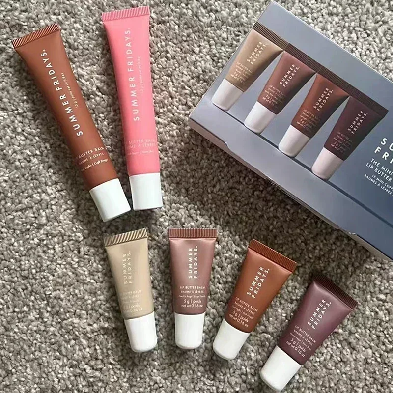 2025 moda verano viernes brillo de labios bálsamo labial hidratante suave labios cosméticos cacao caliente pastel de cumpleaños maquillaje cuidado de los labios