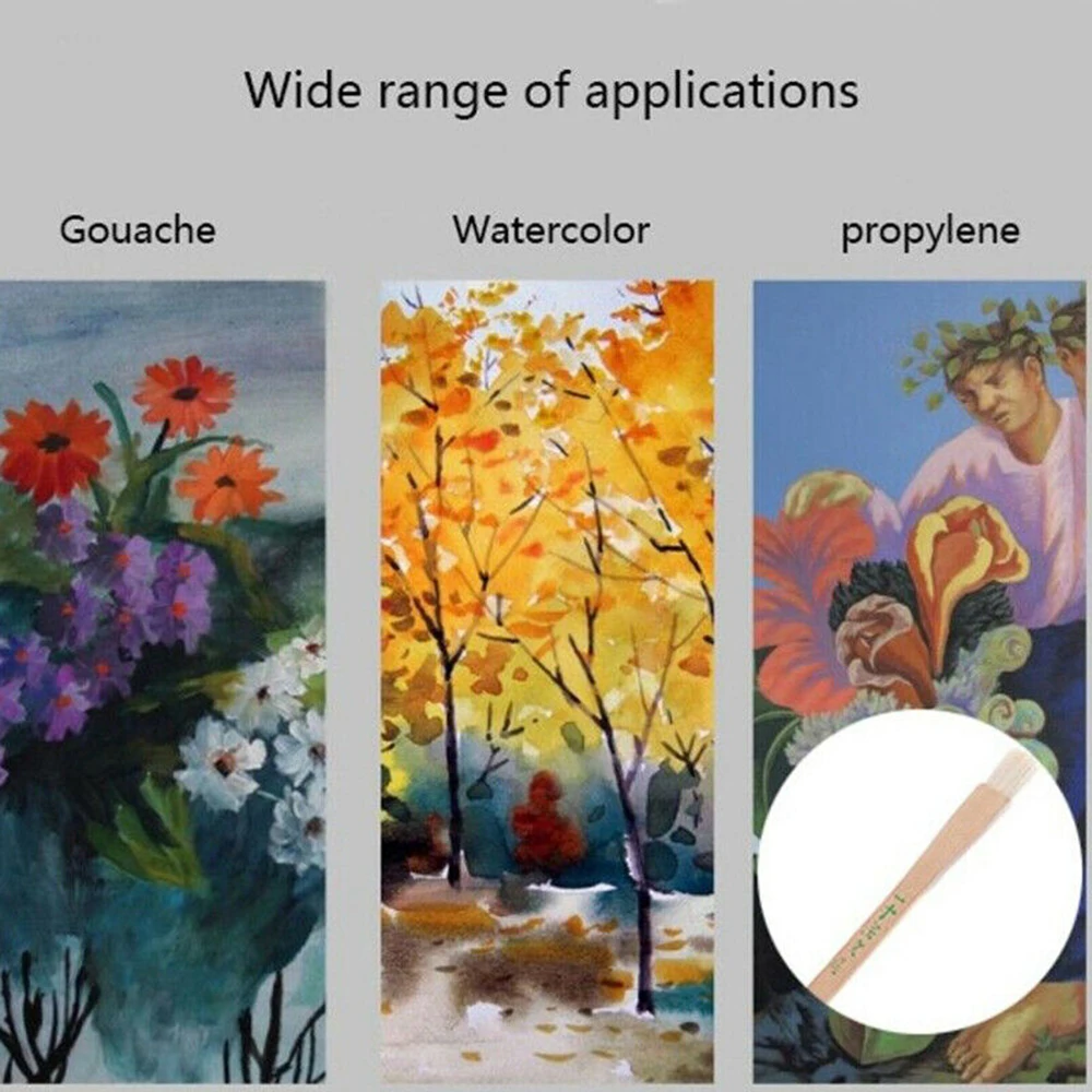 

Wood Handle Acrylic Goat Hair Student Stationary Paint Brushes Art Supplies Drawing Brush