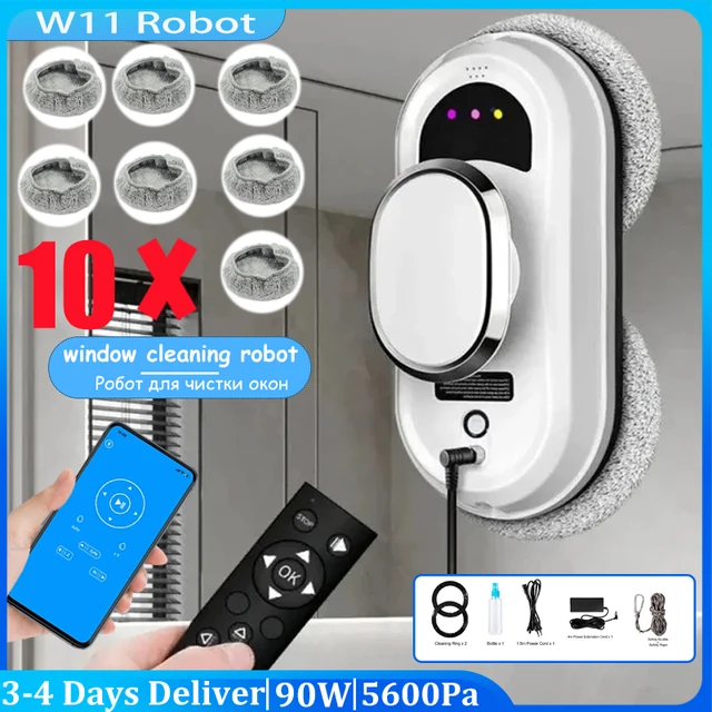 5600Pa Vacuum Cleaner Robot Remote Control Window Cleaning Robot MEMS Path-clean Sensor  Silent Window Glass Wipe Cleaning Robot 1