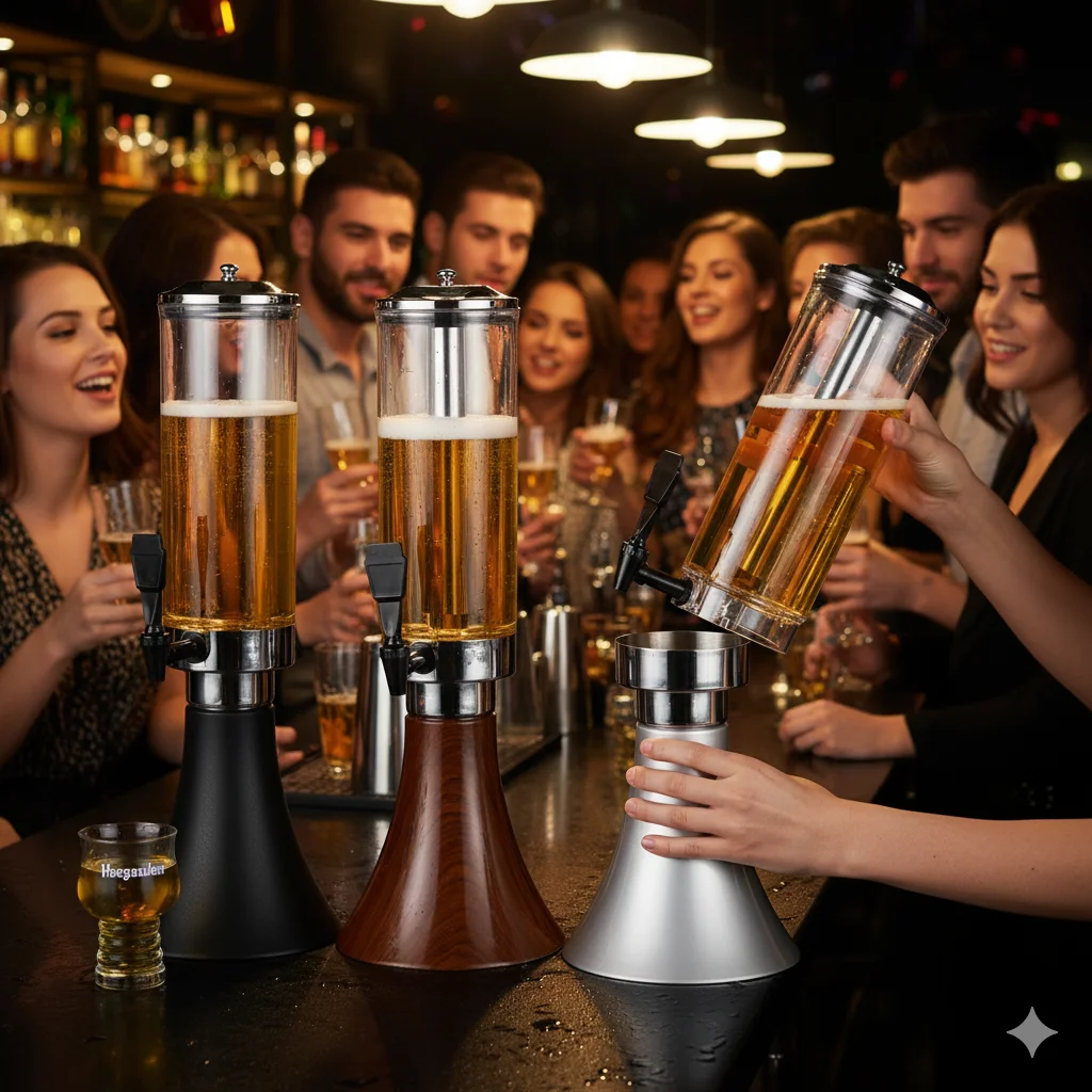 

3L Commercial Light-Up Beer Tower/Dispenser - Creative KTV Bar Draught Beer Keg/Beverage Dispenser