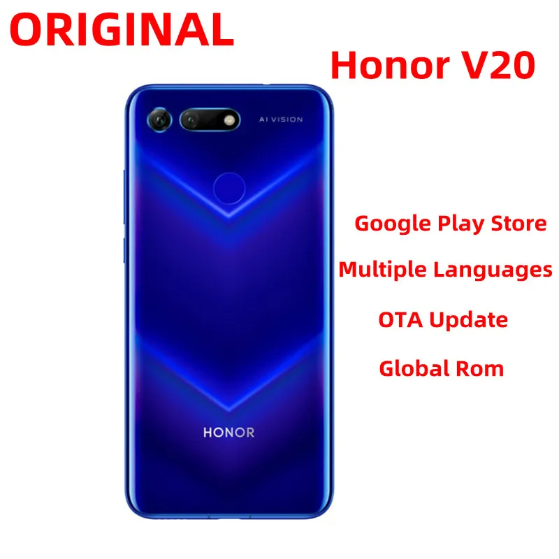 Global Rom Honor V20 Honor View 20 PCT-L29 휴대폰, NFC 지문 Kirin 980, 48.0MP, 6.4 인치, 2310x1080, GPS, 안드로이드 스마트폰