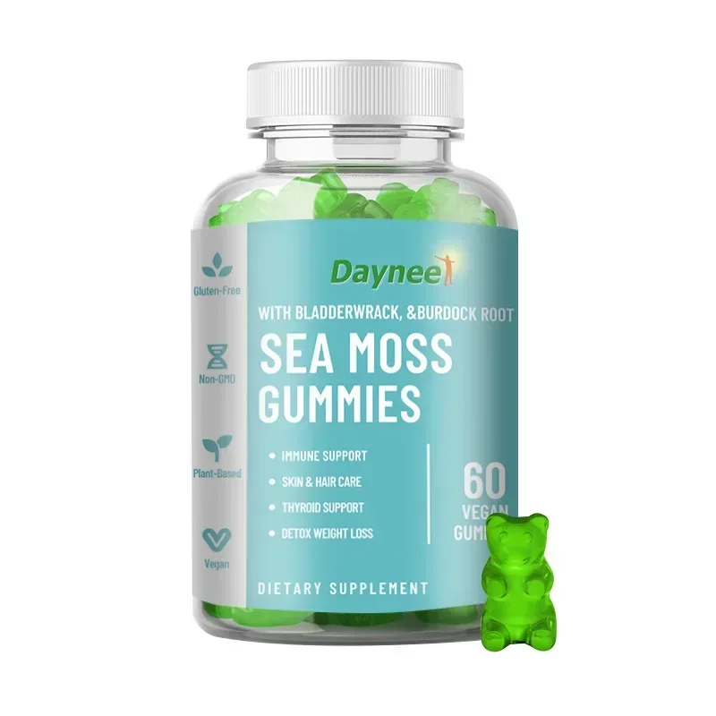 

1 bottle of seaweed gummies with low calories supplementing dietary fiber to increase satiety and supplementing vitamins