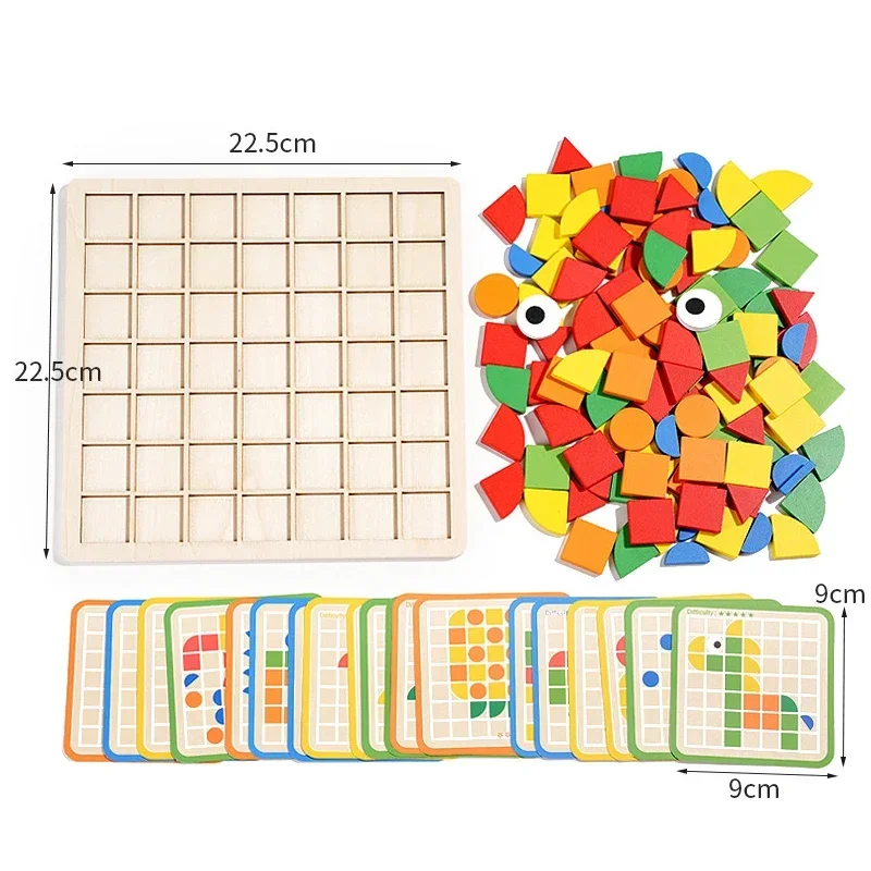 Tablero de rompecabezas cognitivo Montessori, juego de entrenamiento lógico a juego, juguetes educativos para edades tempranas para niños y bebés