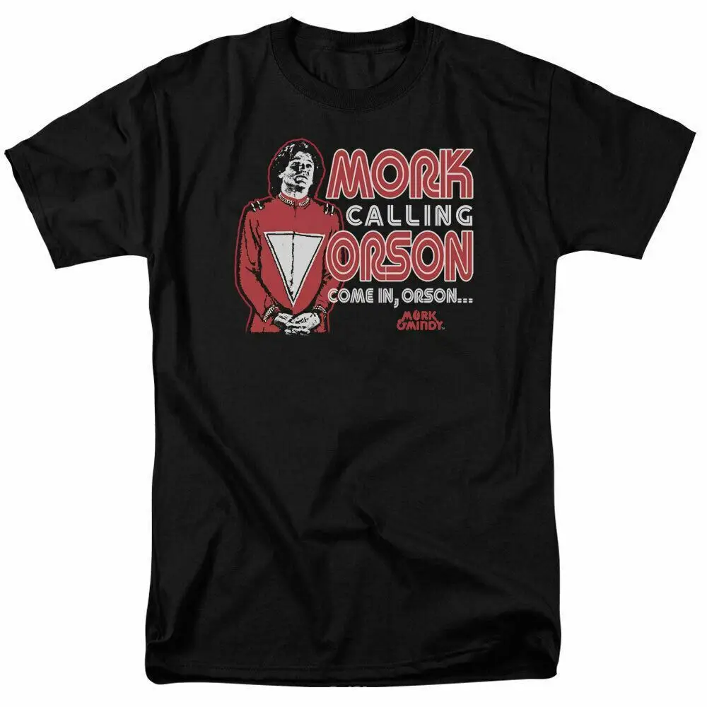 Mork and Mindy Calling Orson T Shirt Mens Licensed Classic TV Show Black