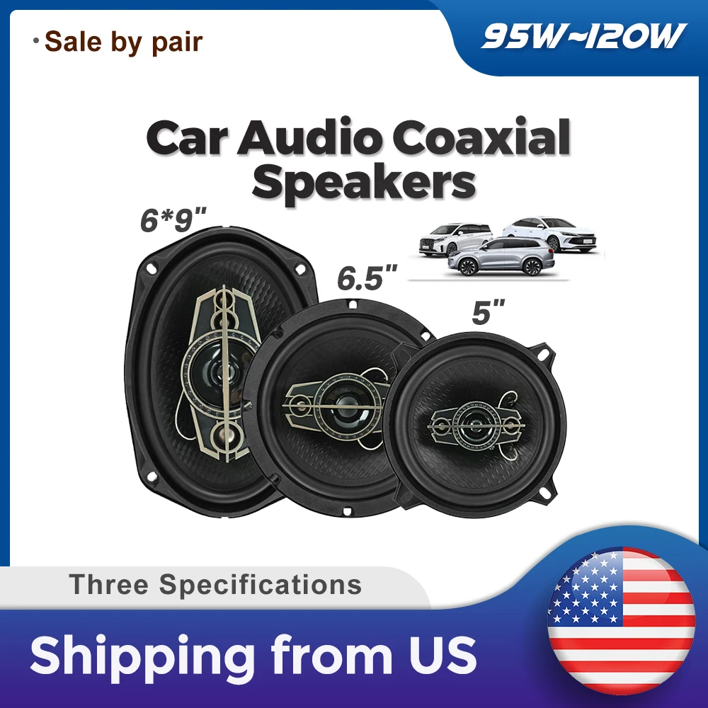 

NaviFly 2 шт. 5, 6.5, 6*9 дюймов Универсальные коаксиальные автомобильные динамики с неразрушающей установкой, Hi-Fi аудио колонки для автомобиля