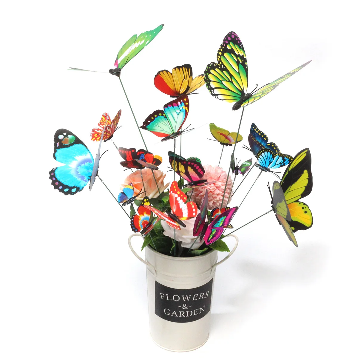 10pcs Butterflies Garden Yard Planter Colorful Whimsical Butterfly Stakes Decoracion Outdoor Decor Flower Pots Decoration