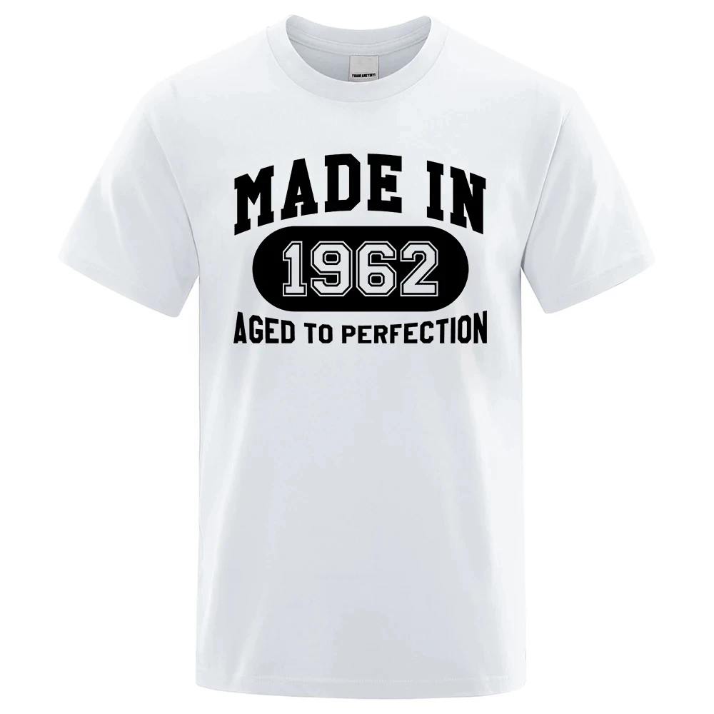 Camiseta de algodón transpirable para hombre y mujer, camisa de manga corta hecha en 1962, estilo Hip Hop, 80528