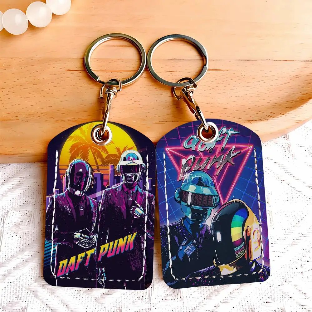 Band D-Daft P-Punk Card Holder Keychain Key Ring Door Lock Access Protective Case For Security Gift