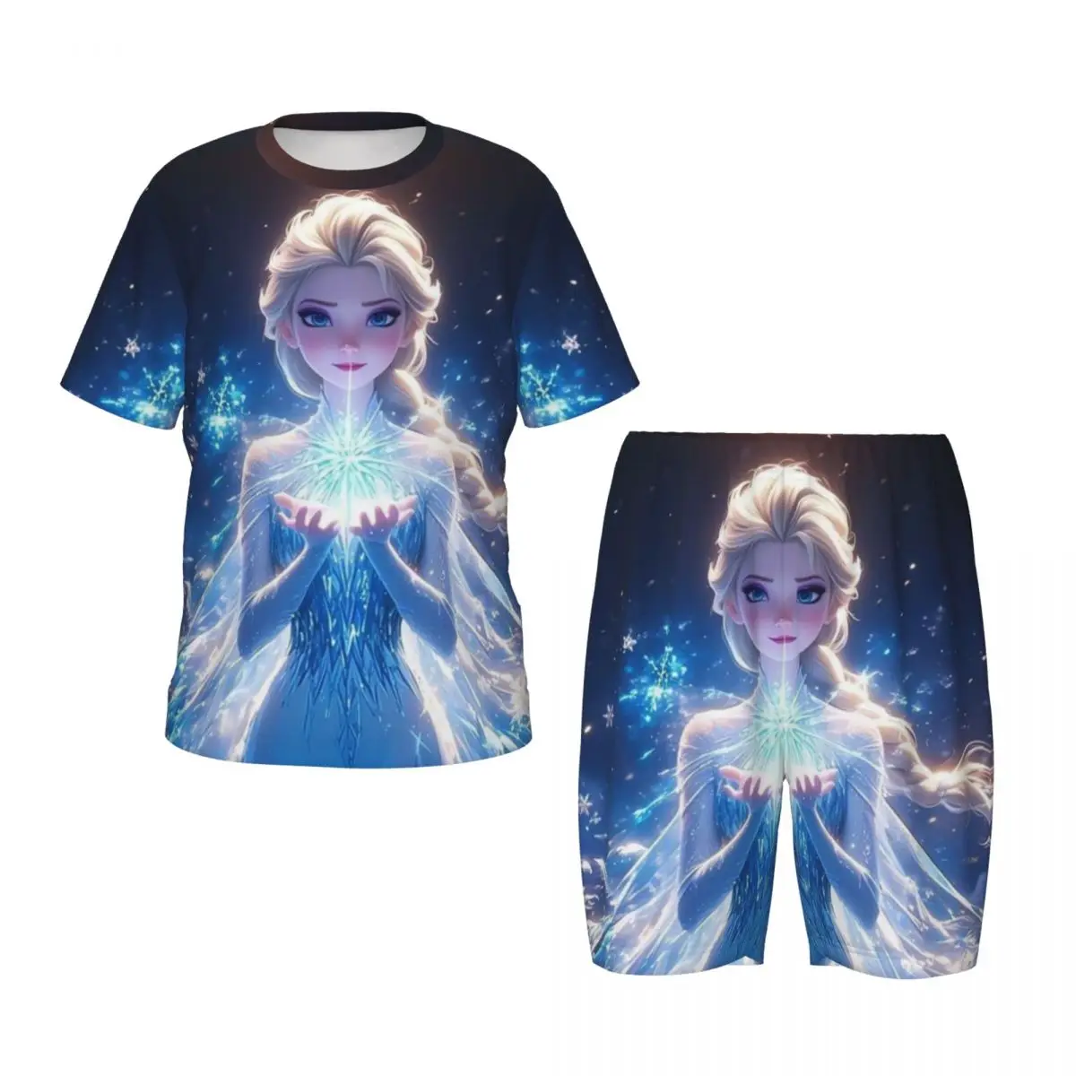 boy's girl's Pajamas Set Disney Frozen Elsa Down Tops and Shorts Pajama 2 Piece Pyjama Nightwear Loungewear image 4