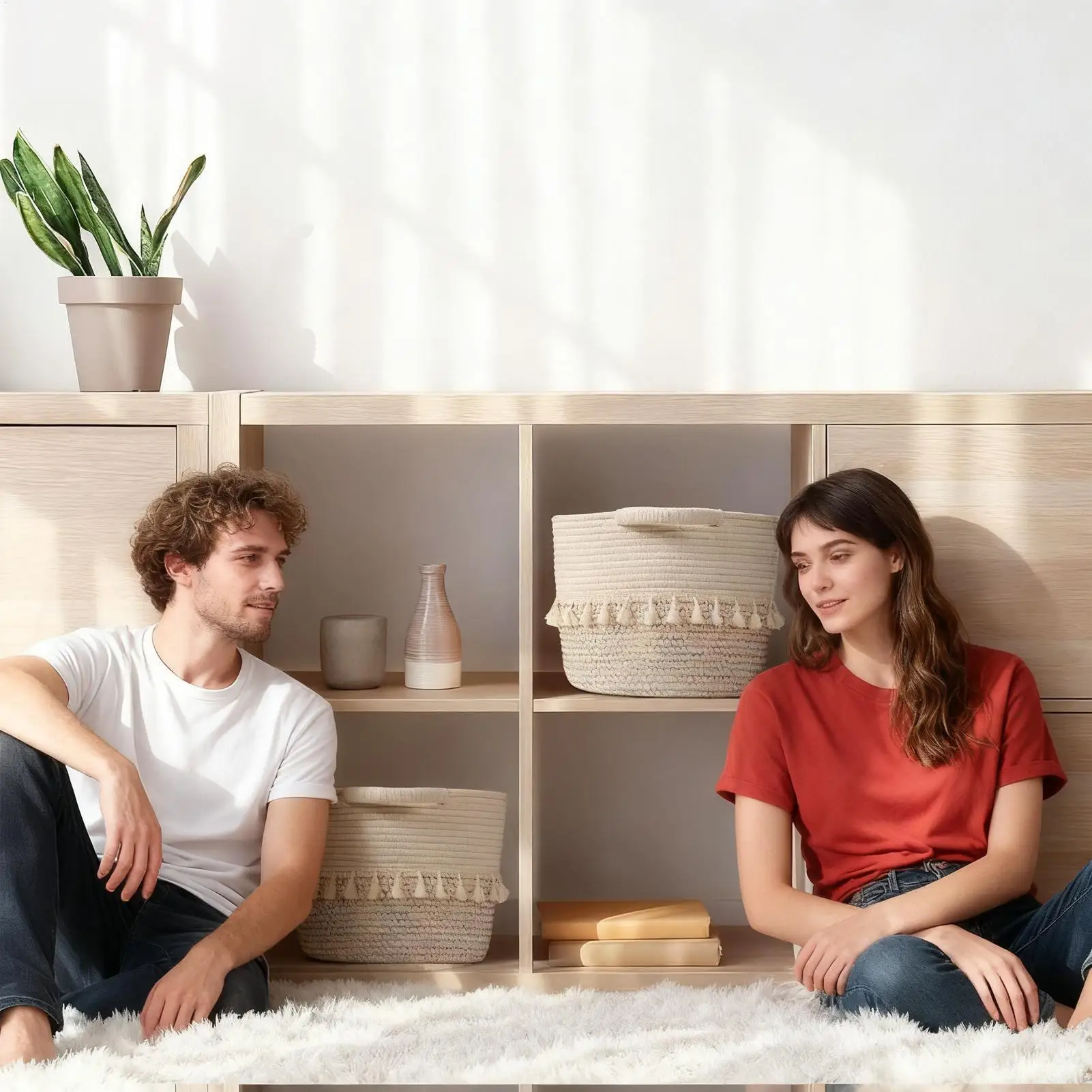 

Baskets For Organizing Rustic With Handles Cotton Rope Woven Storage Basket For Closet Laundry Room Bathroom Bedroom Kitchen