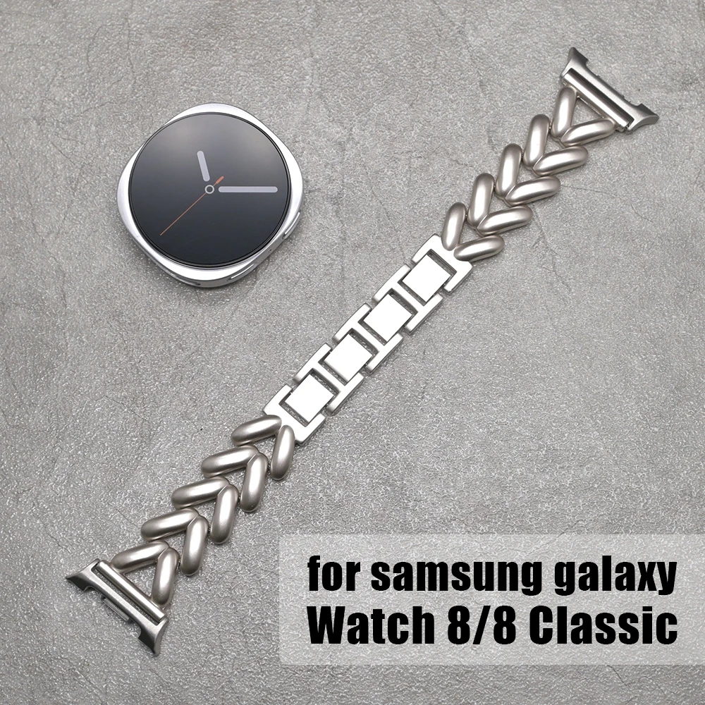 

Ремешок из нержавеющей стали для Samsung Galaxy Watch 8, 44 мм, 40 мм, браслет Correa для Galaxy Watch 8, классический 46 мм, женский ремешок, аксессуары