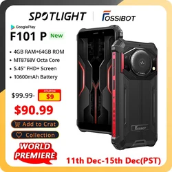 FOSSiBOT F101 P Rugged Smartphone 10600mAh Octa Core 4GB 64GB Cellphone 24MP Camera 5.45
