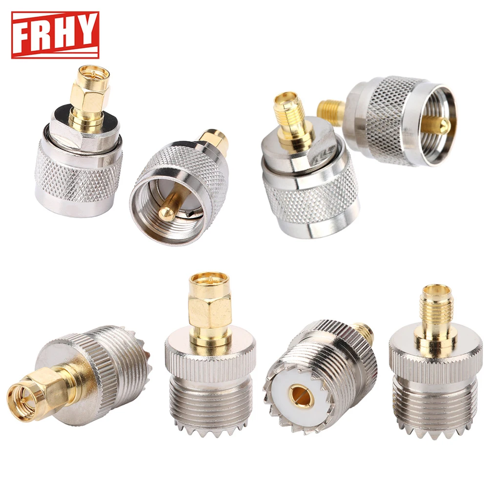 2PCS RF Coaxial Adapter SMA Female To UHF Male PL-259 Connector - Premium UHF(SO-239) To SMA-JK Coax Adapter for Wireless