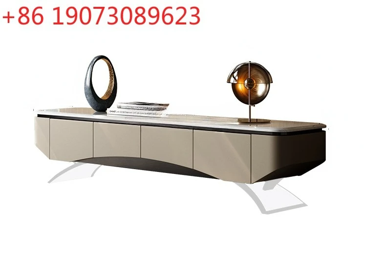 

Light Luxury Natural Marble TV Cabinet, Simple Modern Solid Wood Floor Cabinet, Living Room Advanced Sense, TV Cabinet