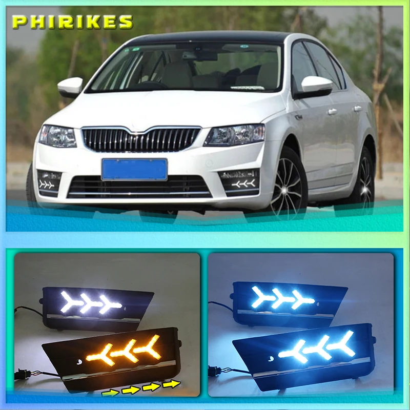 

For Skoda Octavia A7 Sedan /Combi For RS 2013 2014 2015 2016 2017 Car-Styling Front DRL Daytime Running Light Fog Lamp Fog Light